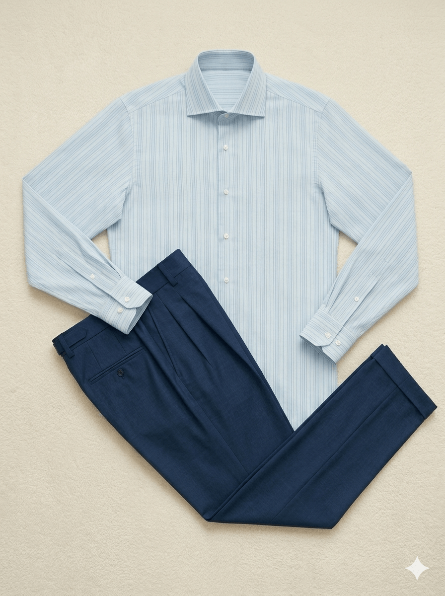 Blue Stripe Cotton Shirt