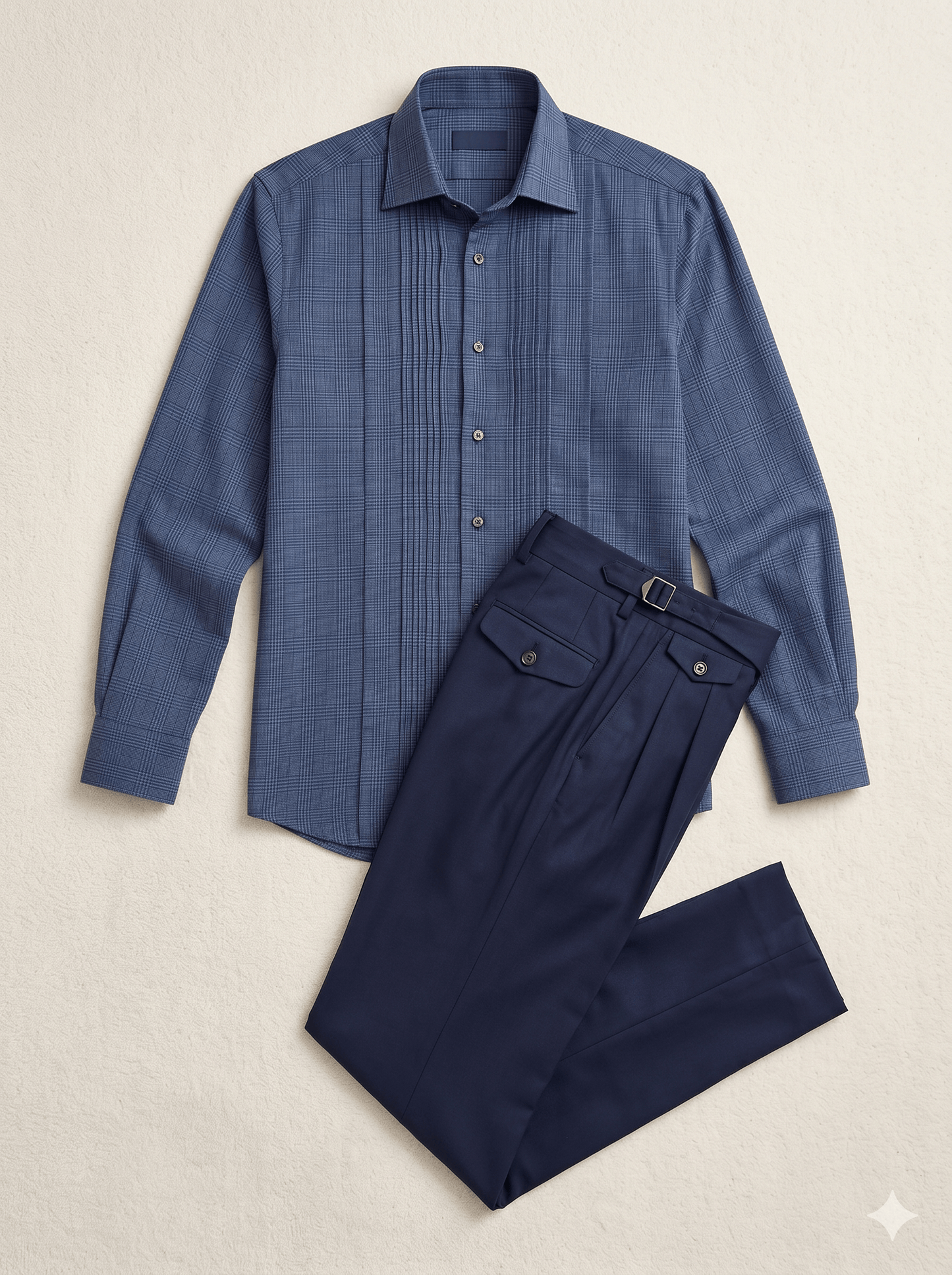 Blue Glen Check Linen Shirt