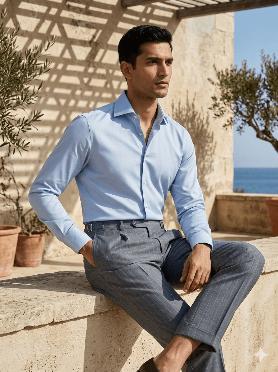 Pale Blue Cotton Shirt