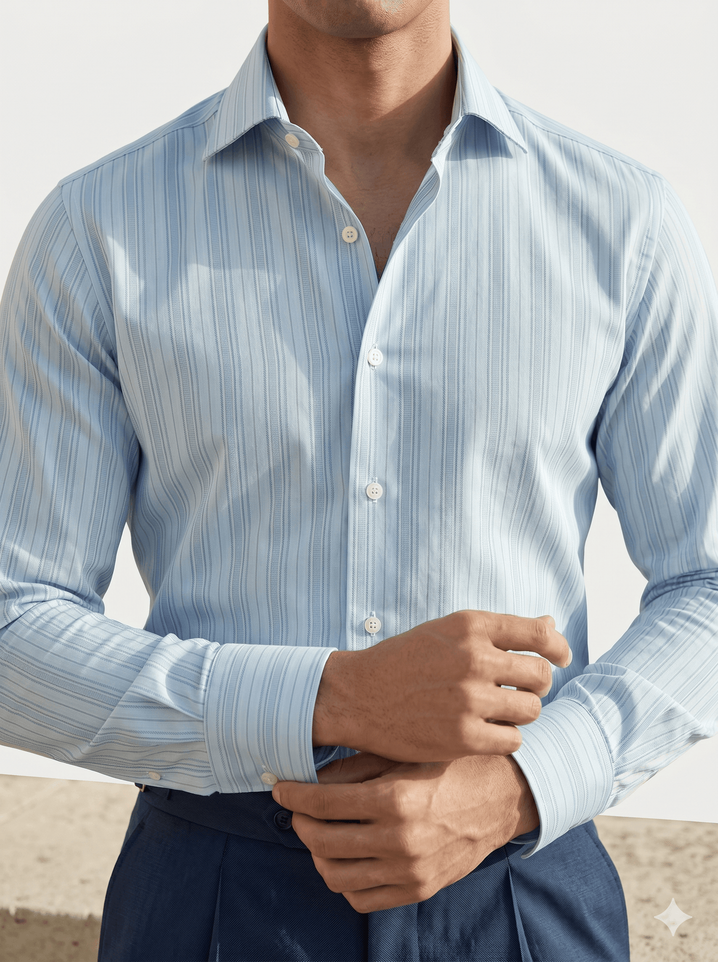 Blue Stripe Cotton Shirt