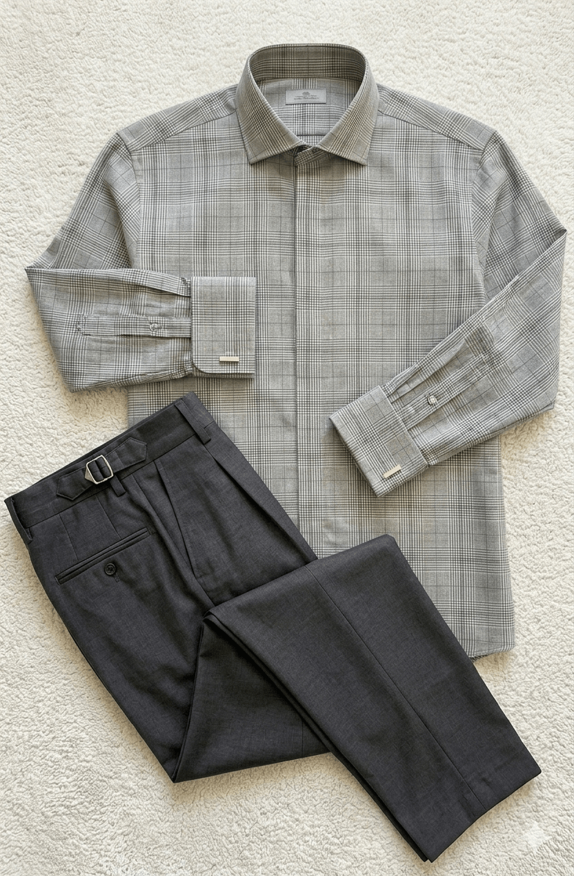Grey Glen Check Shirt