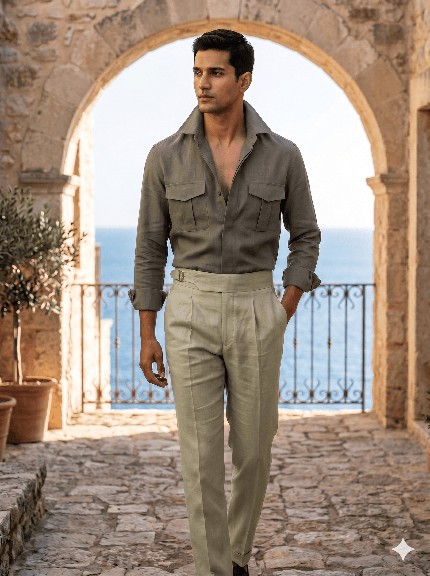 Green Linen Shirt
