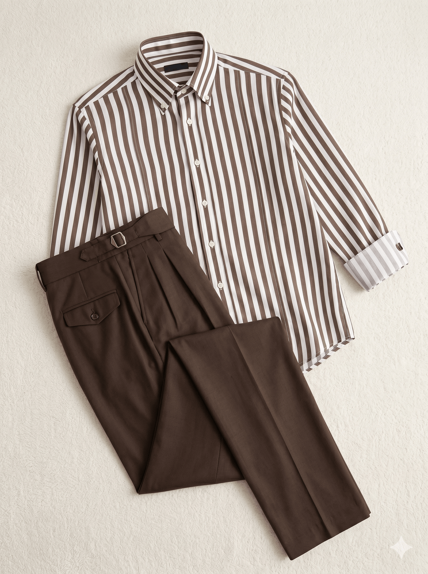 Brown Stripe Cotton Shirt